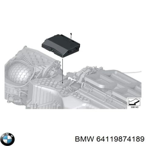 Контроллер системы управления отопителем 64119874189 BMW