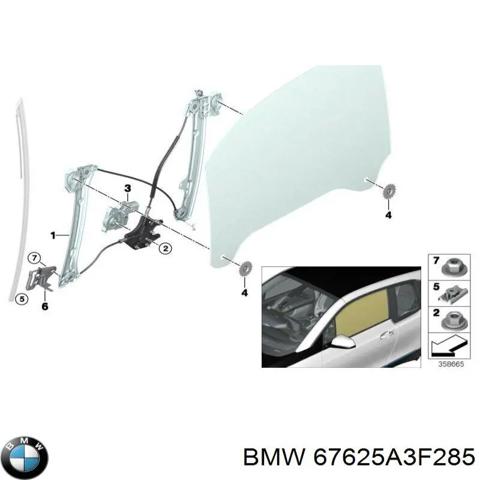 67625A3F285 BMW Мотор стеклоподъемника двери передней левой купить в Киев