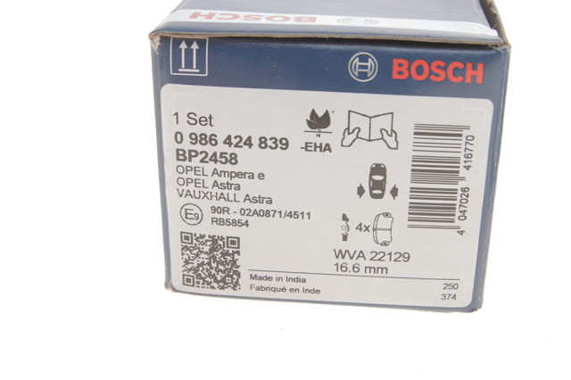BOSCH 0986424839 Колодки тормозные задние дисковые в наличии Ирпень