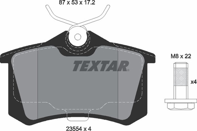 2355402 TEXTAR Задние тормозные колодки купить в Днепр