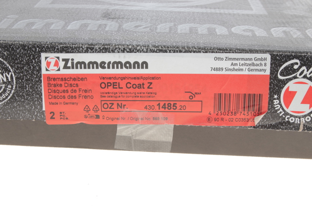 430148520 ZIMMERMANN Диск тормозной задний купить в Ирпень