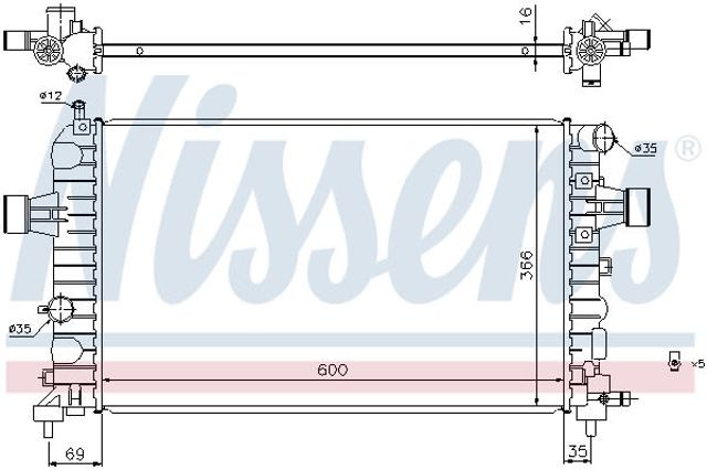 NISSENS 630744 Радиатор охлаждения двигателя в наличии Полтава