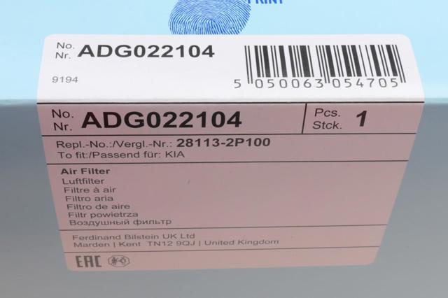 ADG022104 BLUE PRINT Воздушный фильтр купить в Ровно