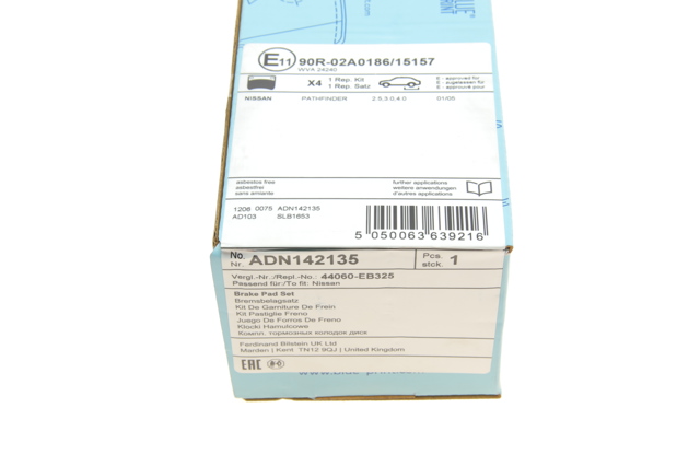 ADN142135 BLUE PRINT Колодки тормозные задние дисковые купить в Винница