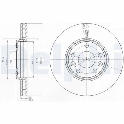 DELPHI BG4264 Диск тормозной передний в наличии Ирпень