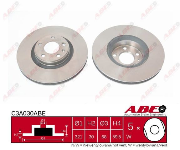 C3A030ABE ABE Передние тормозные диски купить в Киев