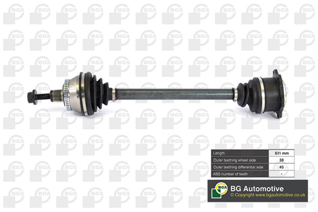 Полуось передняя левая Skoda SuperB I