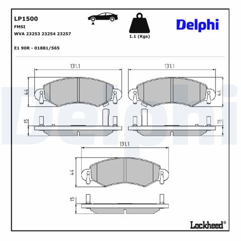 LP1500 DELPHI Передние тормозные колодки купить в Житомир
