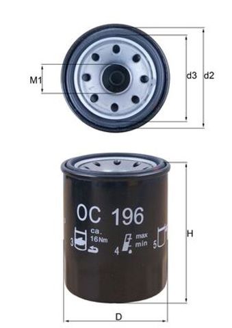 MAHLE OC196 Фильтр масляный в наличии Ирпень