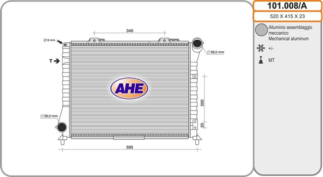 Radiador de esfriamento de motor 101008A AHE