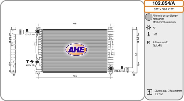 Radiador de esfriamento de motor 102054A AHE