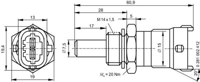 BOSCH 0281002412 Датчик температуры охлаждающей жидкости в наличии Кривой Рог