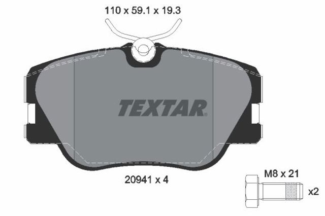 TEXTAR 2094102 Колодки тормозные передние дисковые в наличии Украина