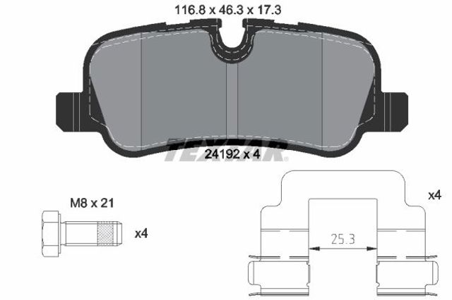 2419201 TEXTAR Колодки тормозные задние дисковые купить в Чернигов