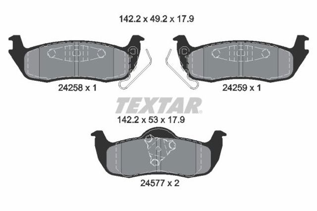 2425801 TEXTAR Колодки тормозные задние дисковые купить в Хмельницкий