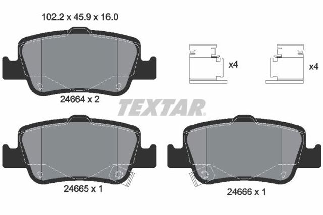 2466401 TEXTAR Колодки тормозные задние дисковые купить в Черновцы