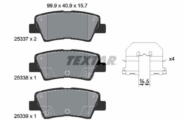 2533701 TEXTAR Колодки тормозные задние дисковые купить в Кривой Рог