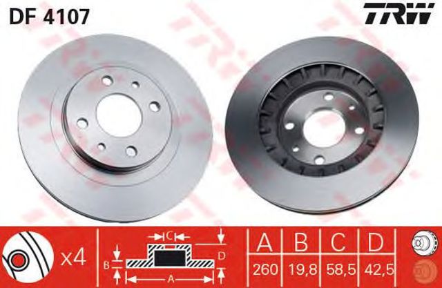 DF4107 Передние тормозные диски купить Житомир