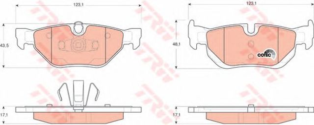 TRW GDB1626 Задние тормозные колодки в наличии Ирпень