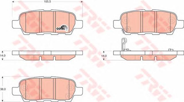 TRW GDB3294 Колодки тормозные задние дисковые в наличии Тернополь