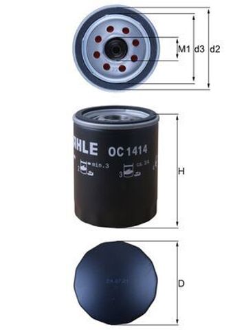 OC1414 MAHLE Масляный фильтр купить в Ровно