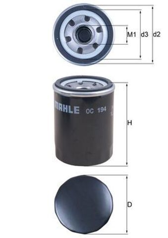 OC194 MAHLE Масляный фильтр купить в Житомир