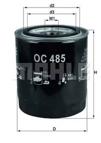 OC485 MAHLE Масляный фильтр купить в Харьков