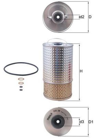 MAHLE OX38D Фильтр масляный в наличии Каменское
