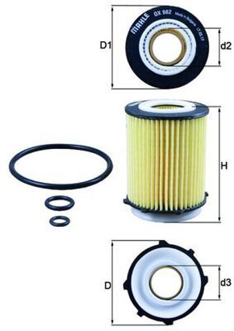 MAHLE OX982D Фильтр масляный в наличии Киев