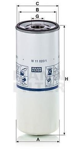 W110201 MANN Масляный фильтр купить в Ужгород