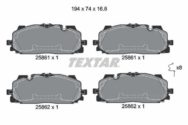 2586101 TEXTAR Передние тормозные колодки купить в Харьков