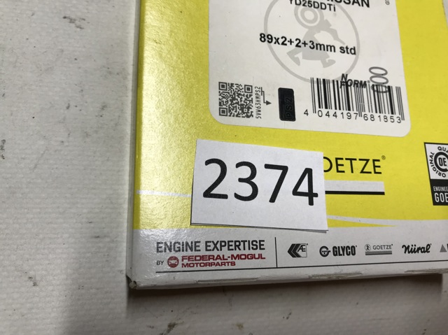 0843610000 GOETZE Комплект поршневых колец на 1 цилиндр, стандарт купить в Кривой Рог