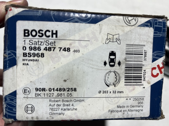 BOSCH 0986487748 Задние барабанные колодки в наличии Сумы