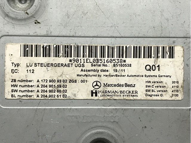 MERCEDES A1729009302 Блок управления мультимедийный в наличии Харьков