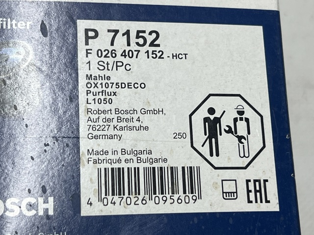 BOSCH F026407152 Фильтр масляный в наличии Киев