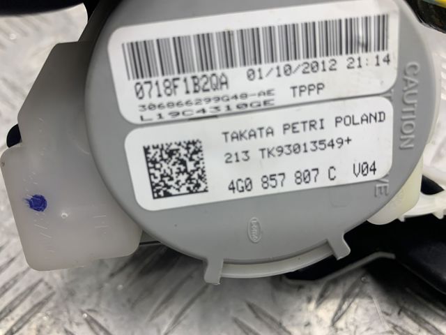 Ремень безопасности задний центральный 4G0857807CV04 VAG