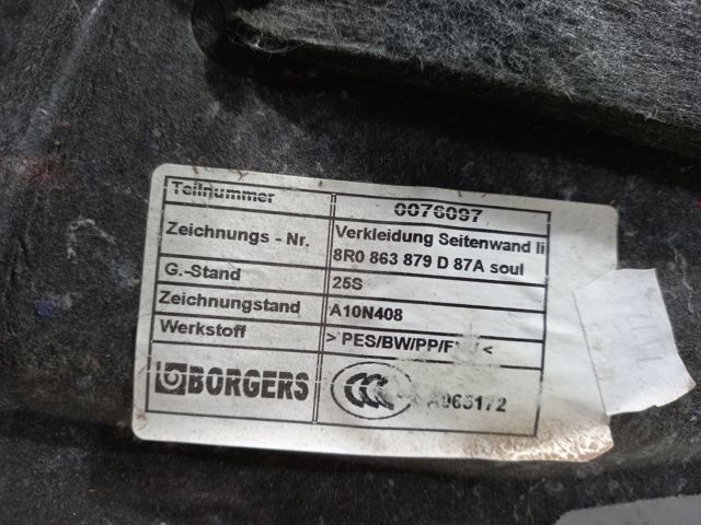 Облицовка багажного отсека, левая 8R0863879D87A VAG