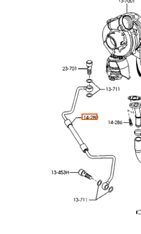Подача масляная труба Y60114270 MAZDA