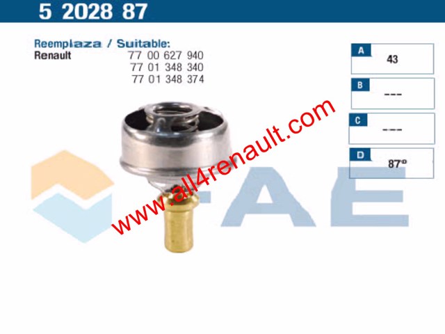7701348376 RENAULT Термостат купить в Киев