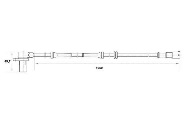 Sensor dianteiro de ABS 0265006414 Bosch