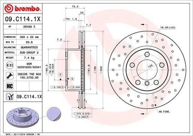 09C1141X Диск тормозной передний купить Черкассы