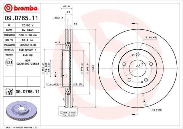 09D76511 BREMBO Диск тормозной передний купить в Чернигов
