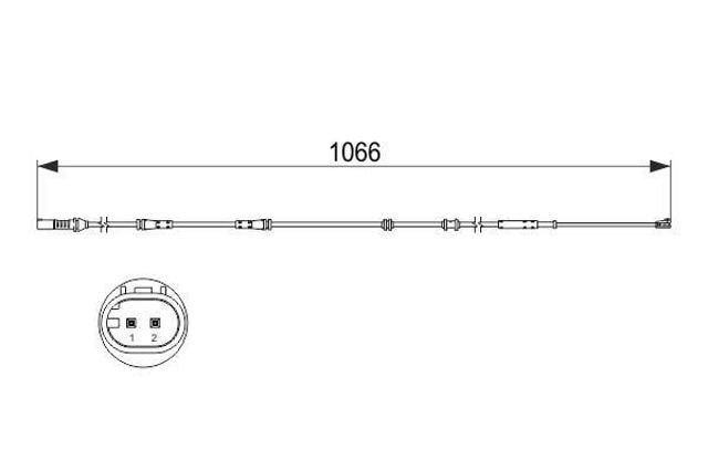 1987473501 BOSCH Датчик износа тормозных колодок задний купить в Полтава