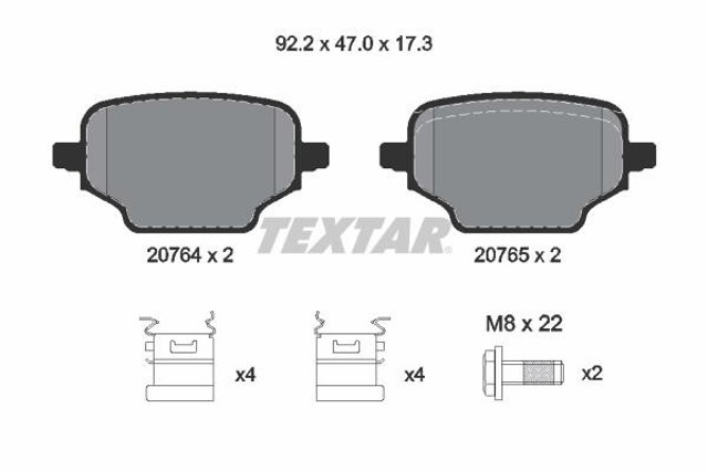 2076401 TEXTAR Задние тормозные колодки купить в Запорожье