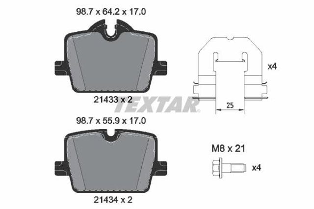 TEXTAR 2143301 Колодки тормозные задние дисковые в наличии Ровно