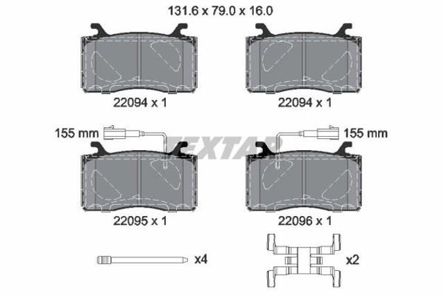TEXTAR 2209401 Колодки тормозные передние дисковые в наличии Запорожье