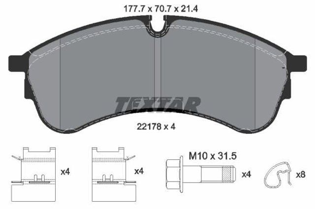 2217801 TEXTAR Колодки тормозные передние дисковые купить в Хмельницкий