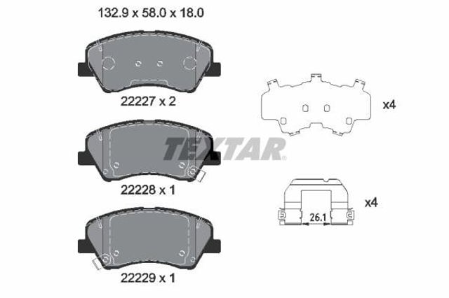 TEXTAR 2222701 Колодки тормозные передние дисковые в наличии Черкассы