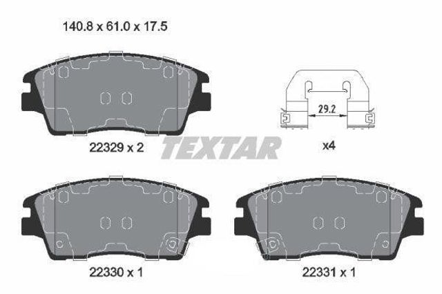 2232901 TEXTAR Передние тормозные колодки купить в Одесса