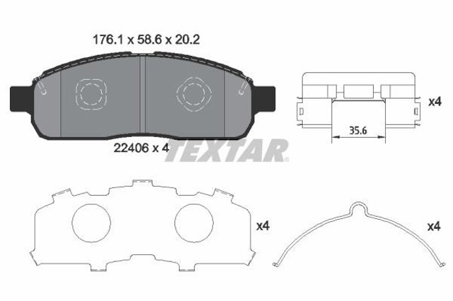 TEXTAR 2240601 Колодки тормозные передние дисковые в наличии Украина
